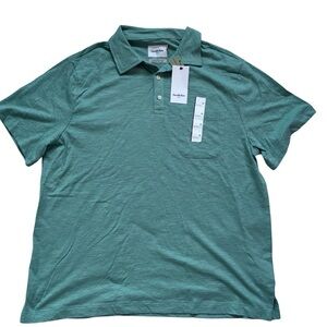 Goodfellow & Co Men’s Green Short Sleeve Polo w/ No Roll Collar NWT Size XL